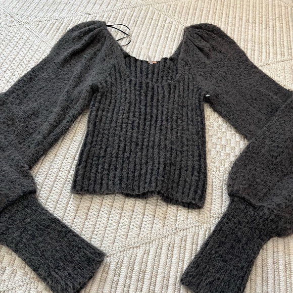 Free People Katie Mix Stitch Square Neck Sweater - Picture 6 of 7